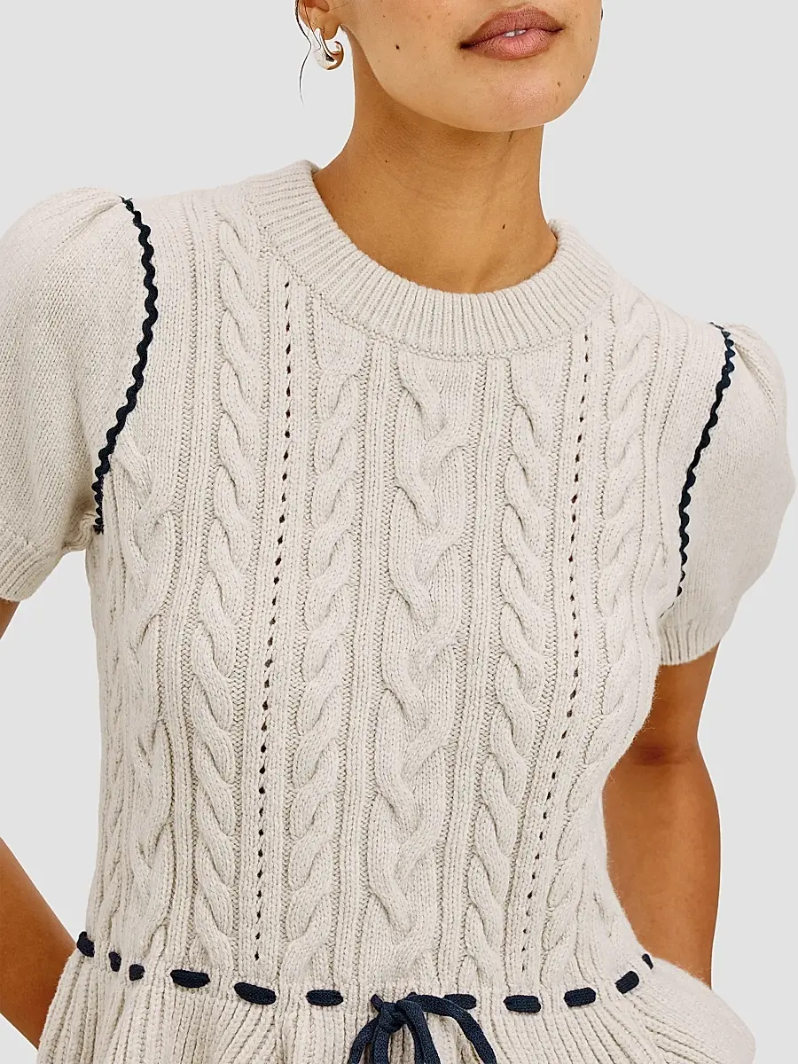 RAILS Women's Chandi Cable-Knit Short-Sleeve Sweater | Thumbnail 5 RAILS Women's Chandi Cable-Knit Short-Sleeve Sweater | Thumbnail 5