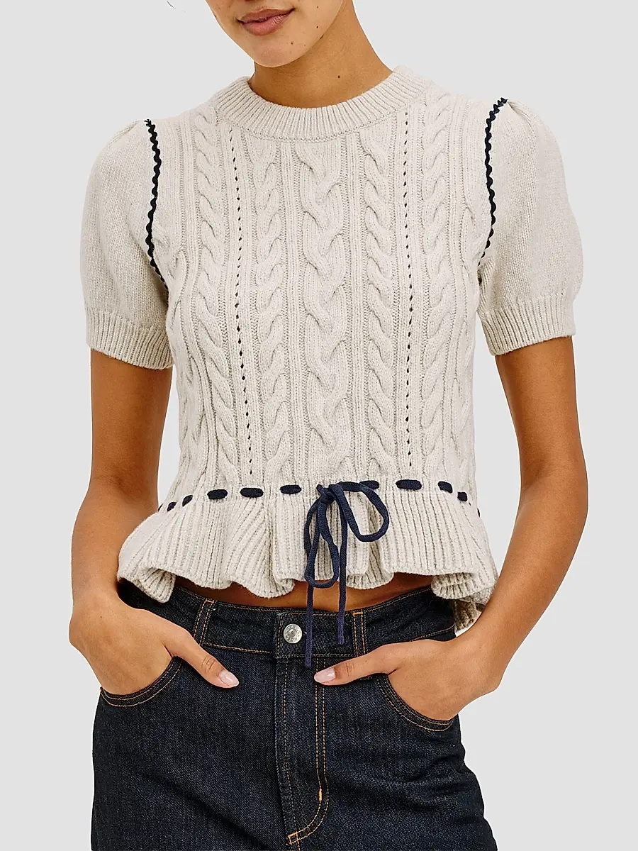RAILS Women's Chandi Cable-Knit Short-Sleeve Sweater | Thumbnail 6 RAILS Women's Chandi Cable-Knit Short-Sleeve Sweater | Thumbnail 6