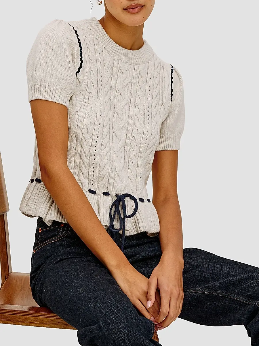 RAILS Women's Chandi Cable-Knit Short-Sleeve Sweater | Thumbnail 7 RAILS Women's Chandi Cable-Knit Short-Sleeve Sweater | Thumbnail 7