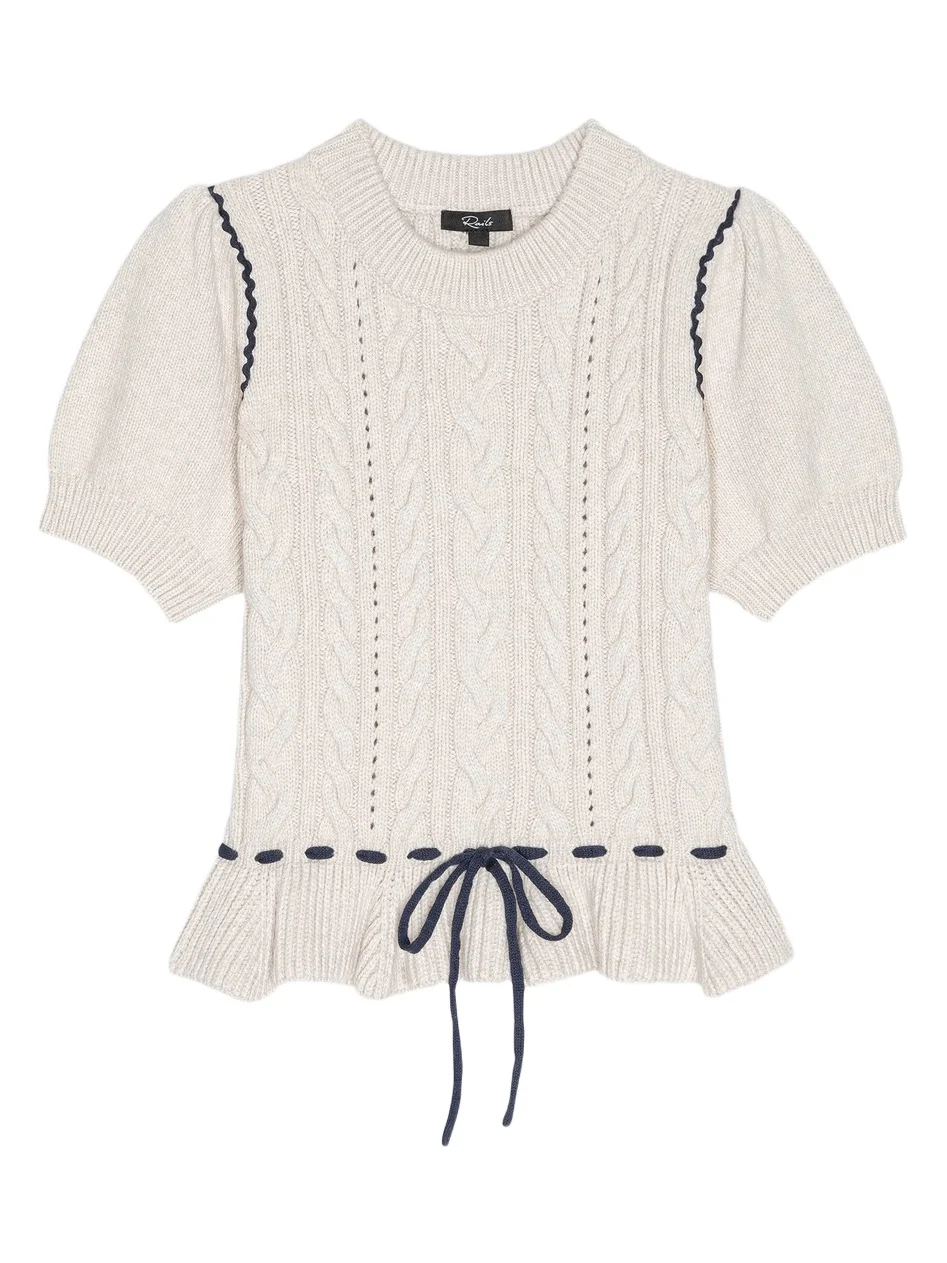 Women's Chandi Cable-Knit Short-Sleeve Sweater Women's Chandi Cable-Knit Short-Sleeve Sweater