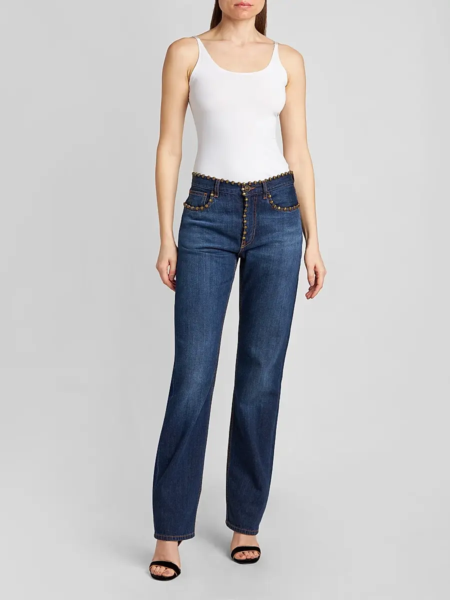 Etro Women's Studded Slim Mid-Rise Jeans | Thumbnail 2