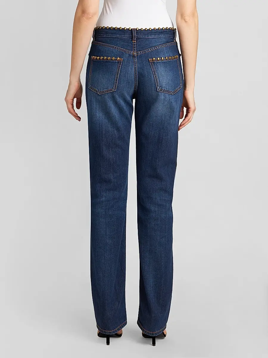 Etro Women's Studded Slim Mid-Rise Jeans | Thumbnail 3