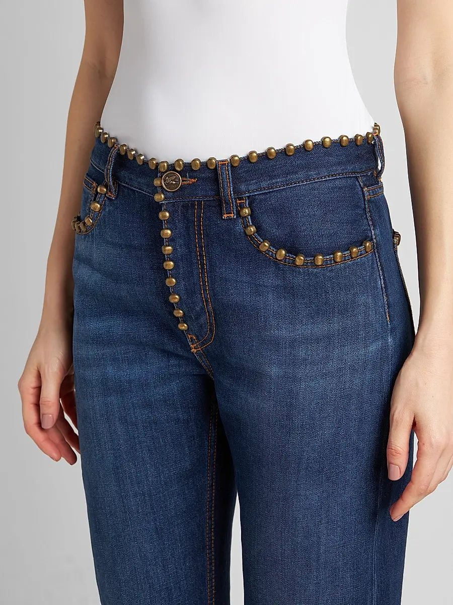 Etro Women's Studded Slim Mid-Rise Jeans | Thumbnail 5