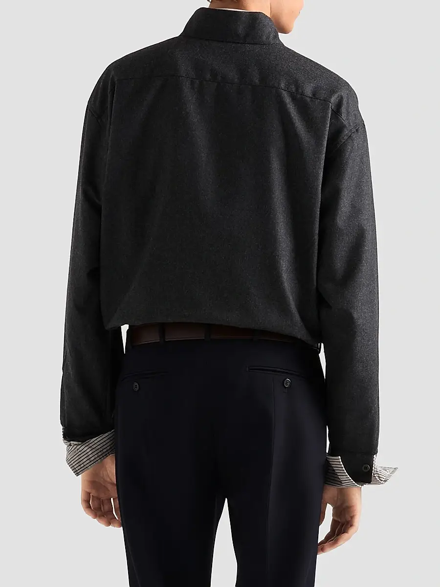 Prada Men's Wool Shirt | Thumbnail 4 Prada Men's Wool Shirt | Thumbnail 4