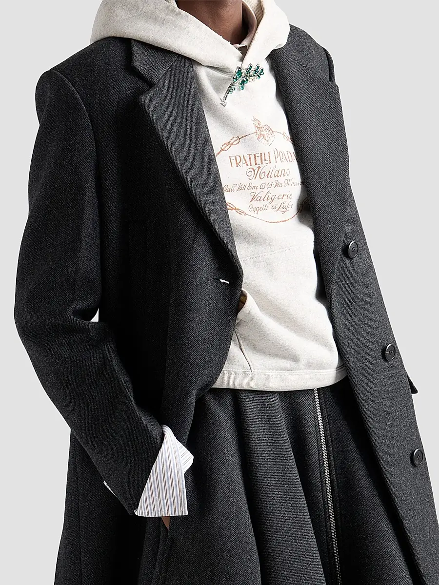Prada Women's Cotton Fleece Hoodie | Thumbnail 4