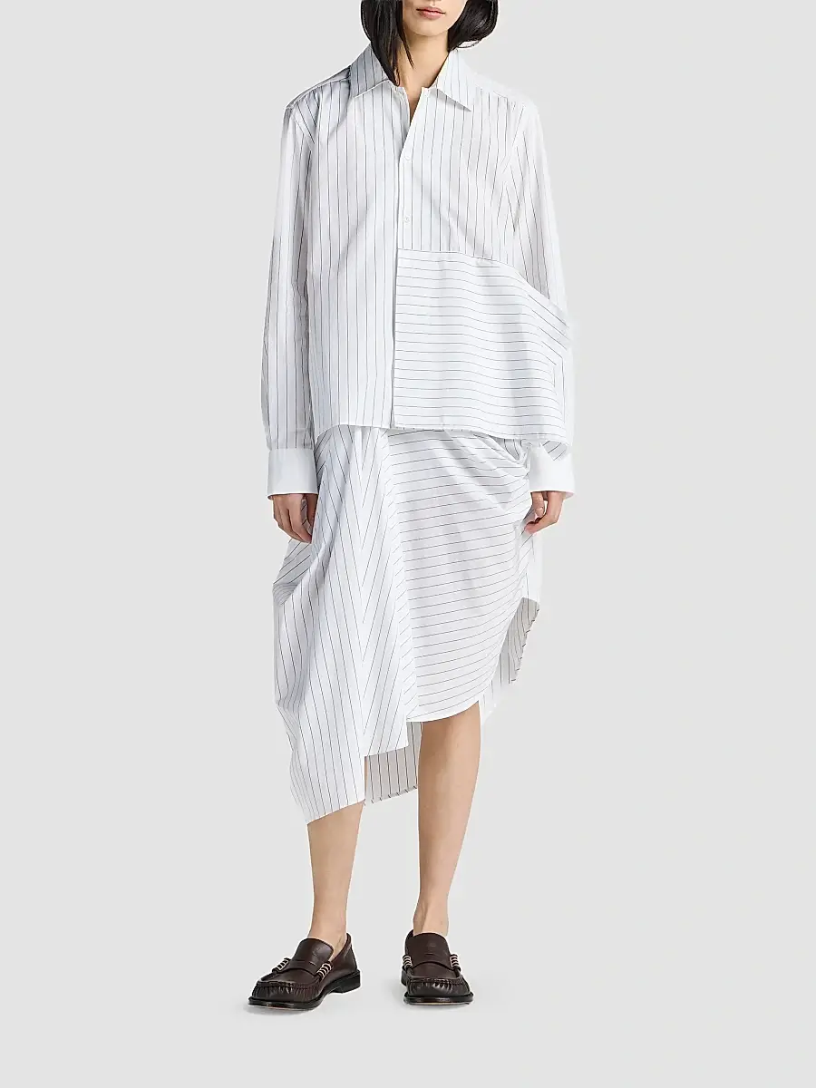 JW Anderson Women's Striped Cotton Draped Shirt | Thumbnail 2 JW Anderson Women's Striped Cotton Draped Shirt | Thumbnail 2