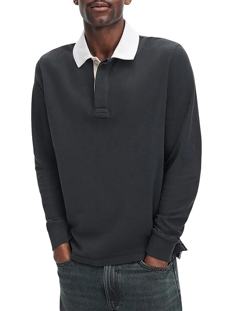rag & bone Men's Classic Solid Rugby Shirt