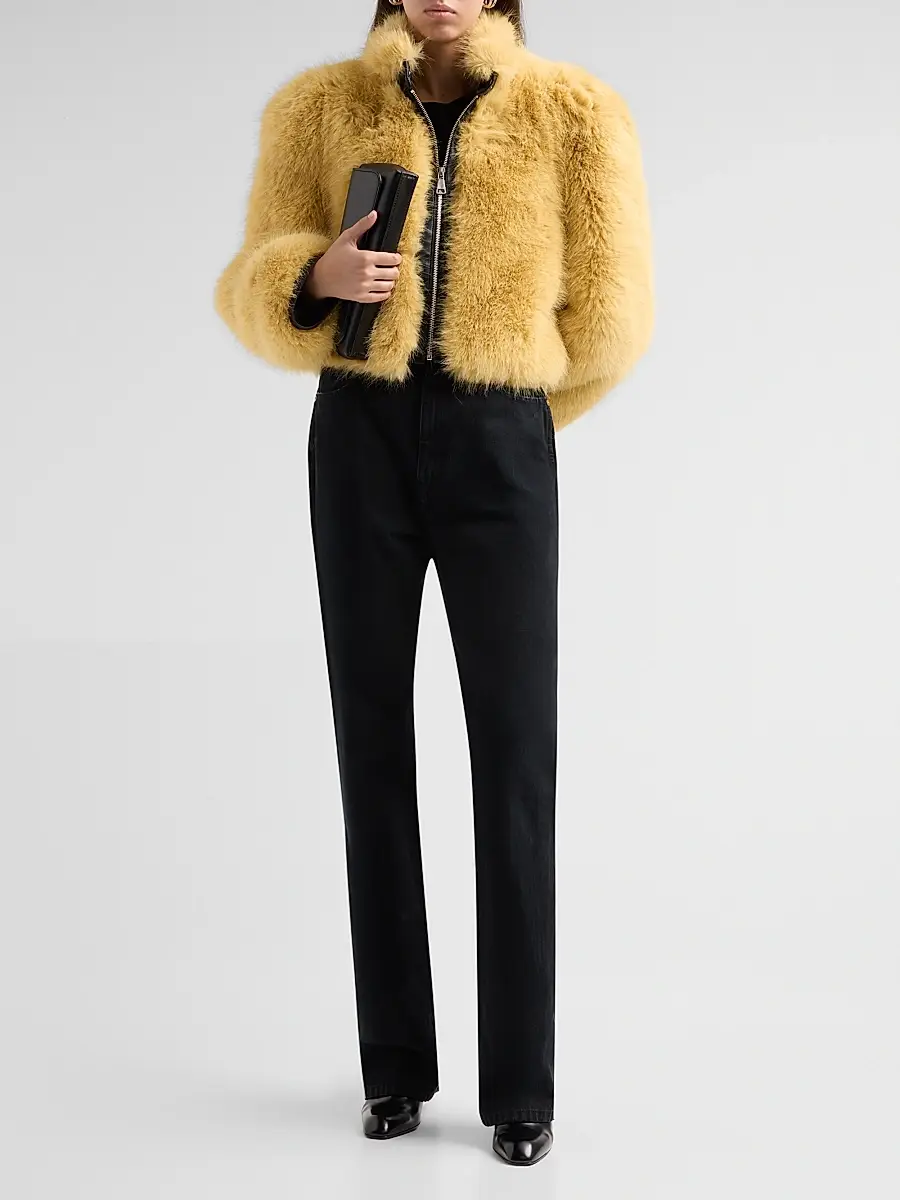 Et Ochs Women's Finley Faux-Fur Crop Jacket | Thumbnail 2 Et Ochs Women's Finley Faux-Fur Crop Jacket | Thumbnail 2