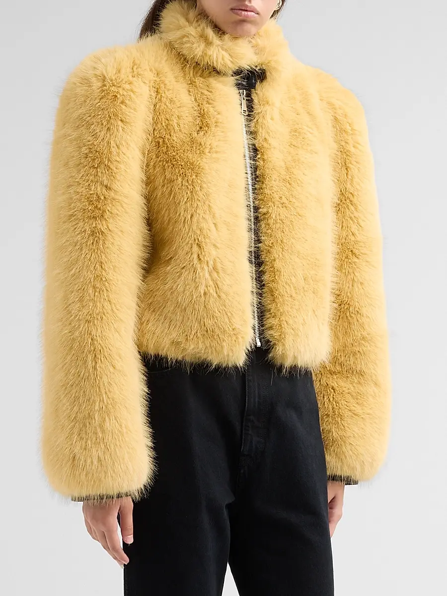 Et Ochs Women's Finley Faux-Fur Crop Jacket | Thumbnail 4 Et Ochs Women's Finley Faux-Fur Crop Jacket | Thumbnail 4