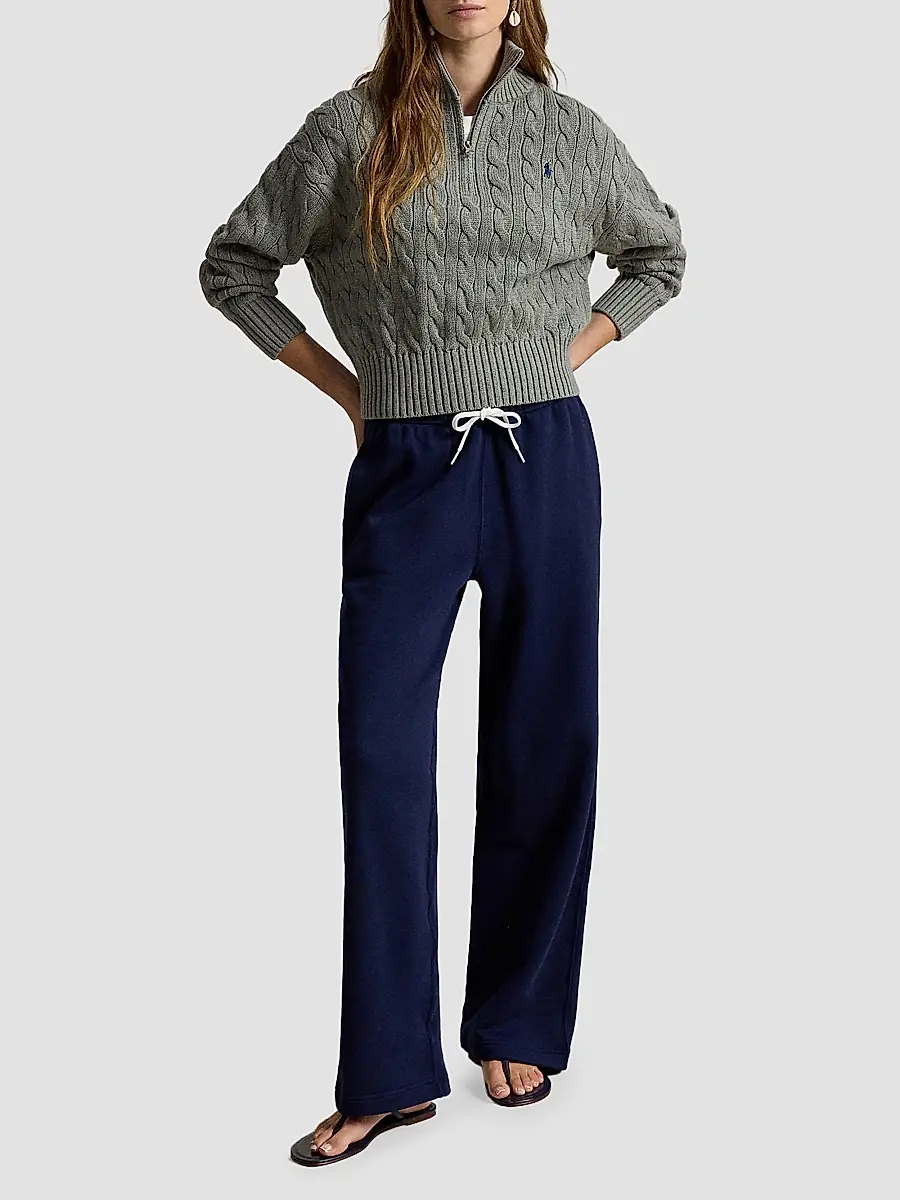 Polo Ralph Lauren Women's Cable-Knit Cotton Half-Zip Sweater | Thumbnail 2