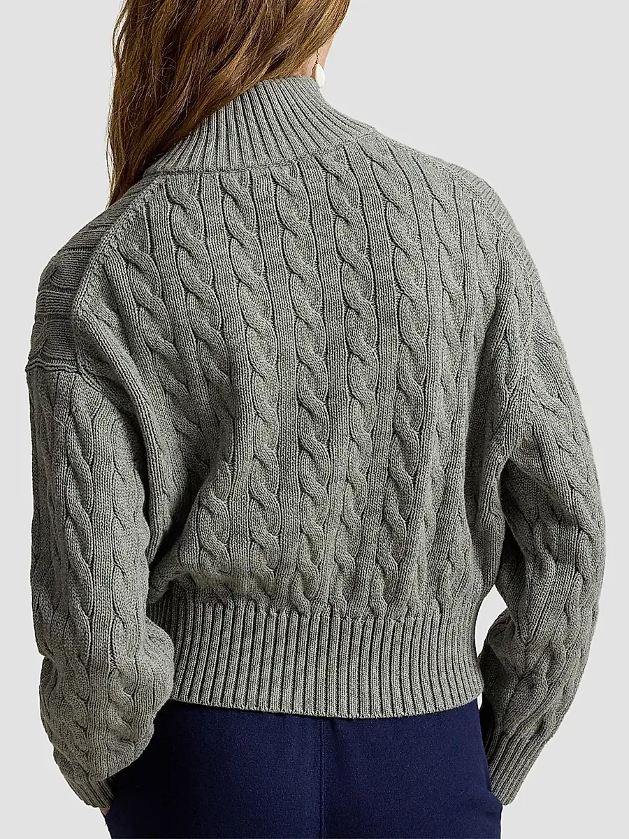 Polo Ralph Lauren Women's Cable-Knit Cotton Half-Zip Sweater | Thumbnail 3