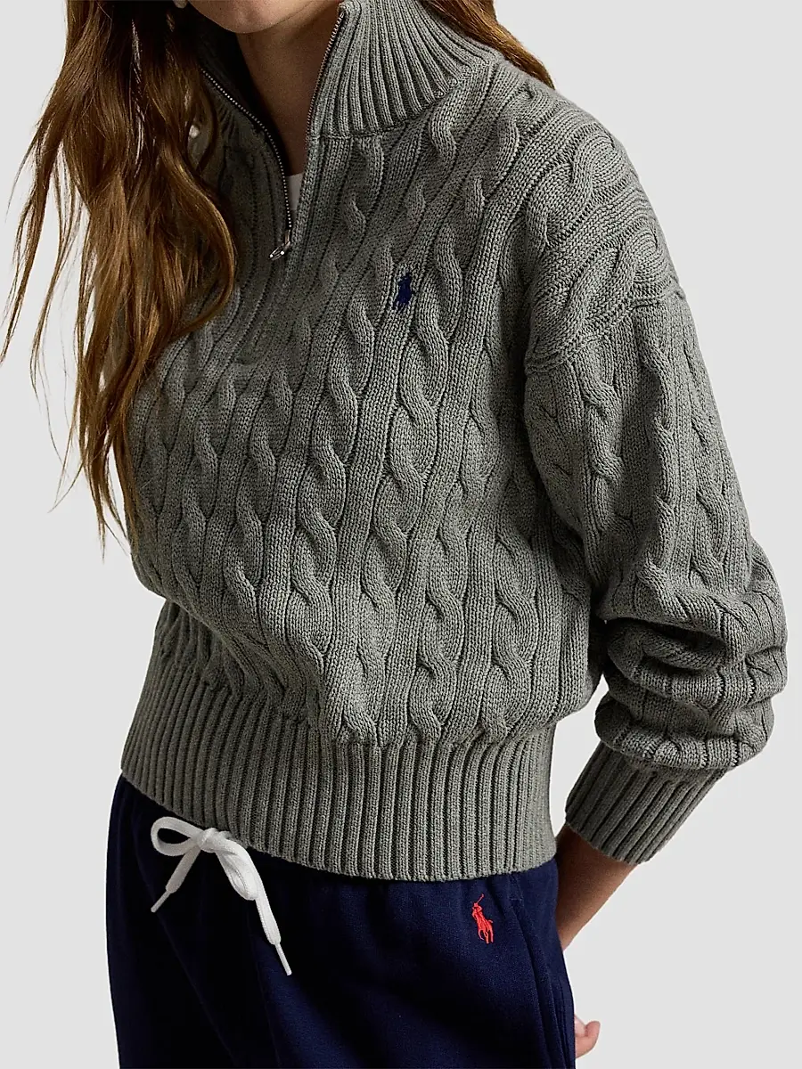 Polo Ralph Lauren Women's Cable-Knit Cotton Half-Zip Sweater | Thumbnail 5