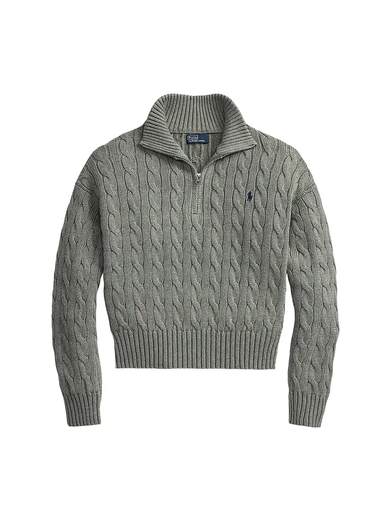 Polo Ralph Lauren Women's Cable-Knit Cotton Half-Zip Sweater