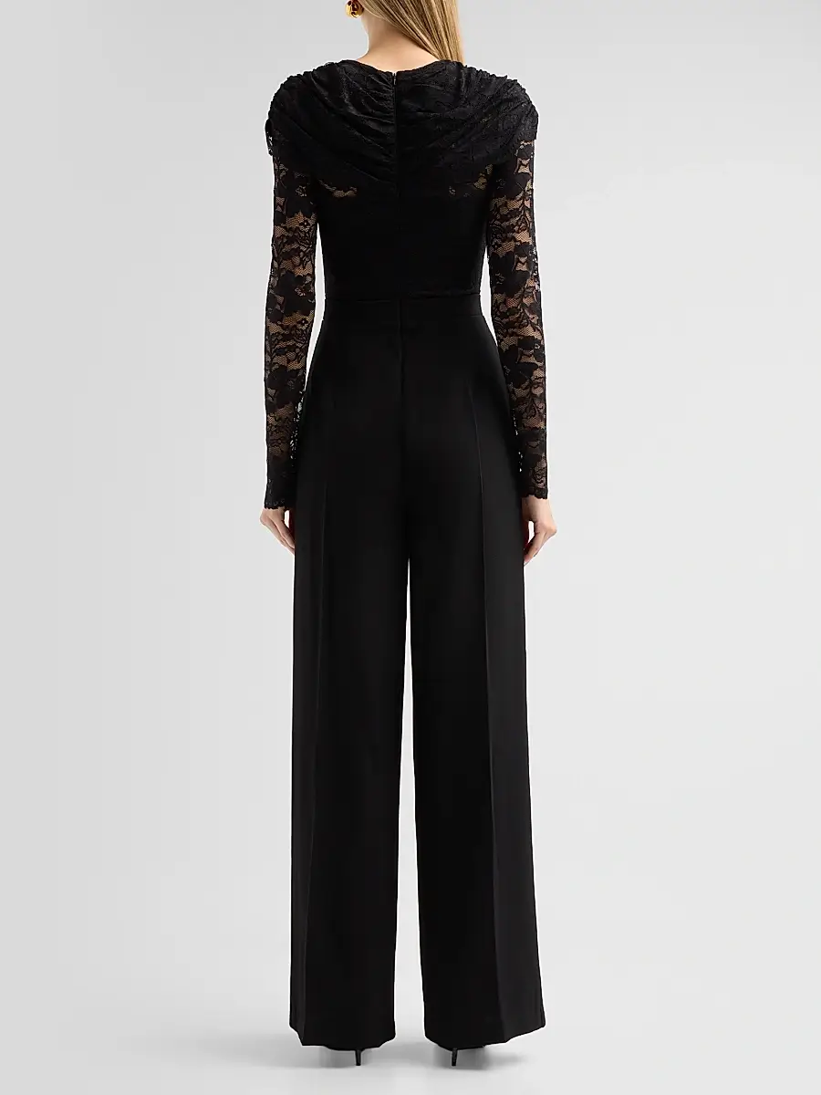 BLACK HALO Women's Raven Draped Lace Jumpsuit | Thumbnail 3 BLACK HALO Women's Raven Draped Lace Jumpsuit | Thumbnail 3