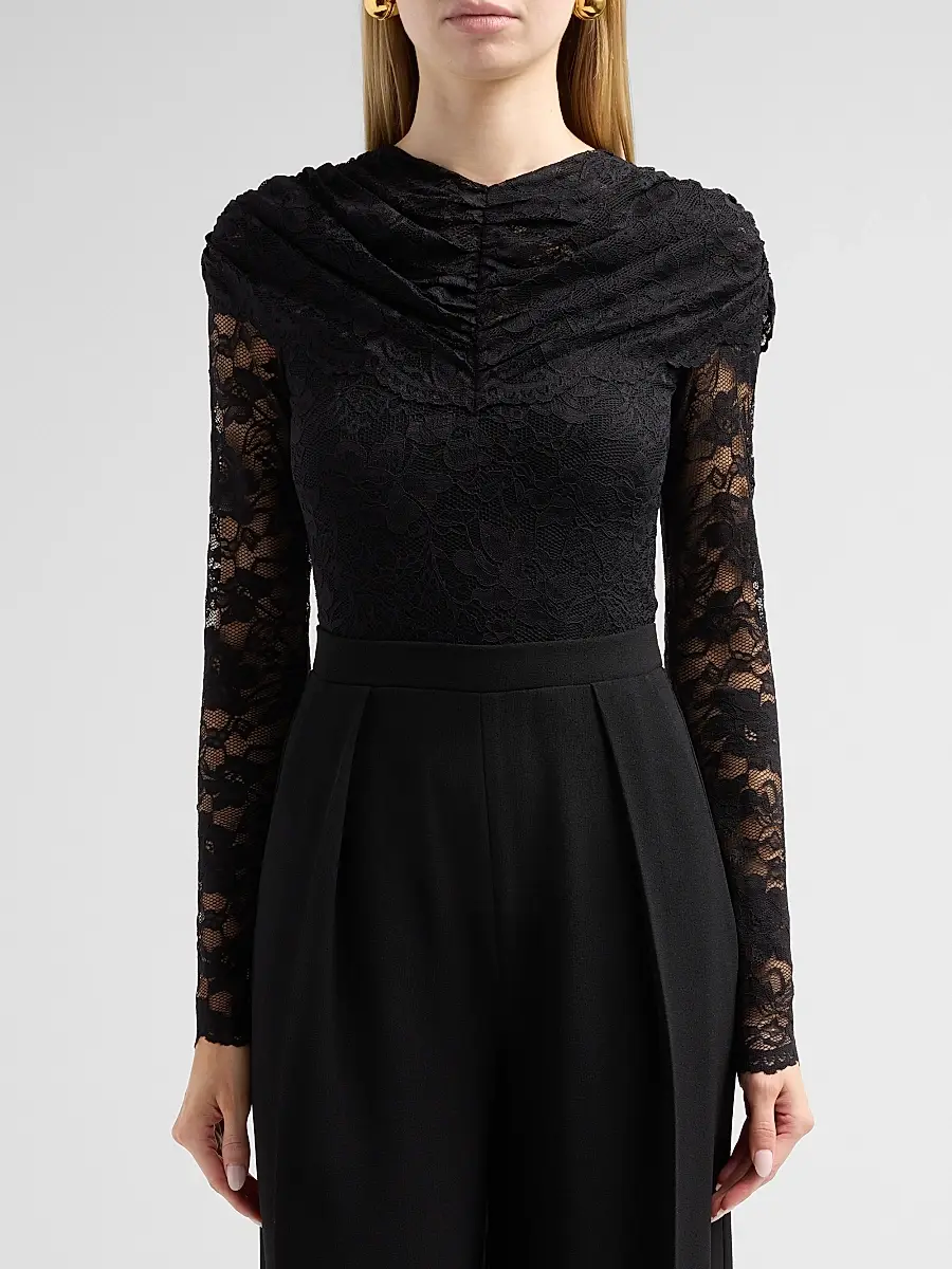 BLACK HALO Women's Raven Draped Lace Jumpsuit | Thumbnail 5 BLACK HALO Women's Raven Draped Lace Jumpsuit | Thumbnail 5