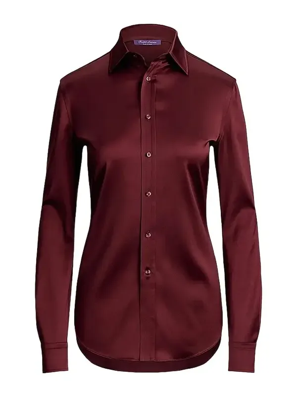 Ralph Lauren Collection Women's Cameron II Satin Straight-Fit Shirt
