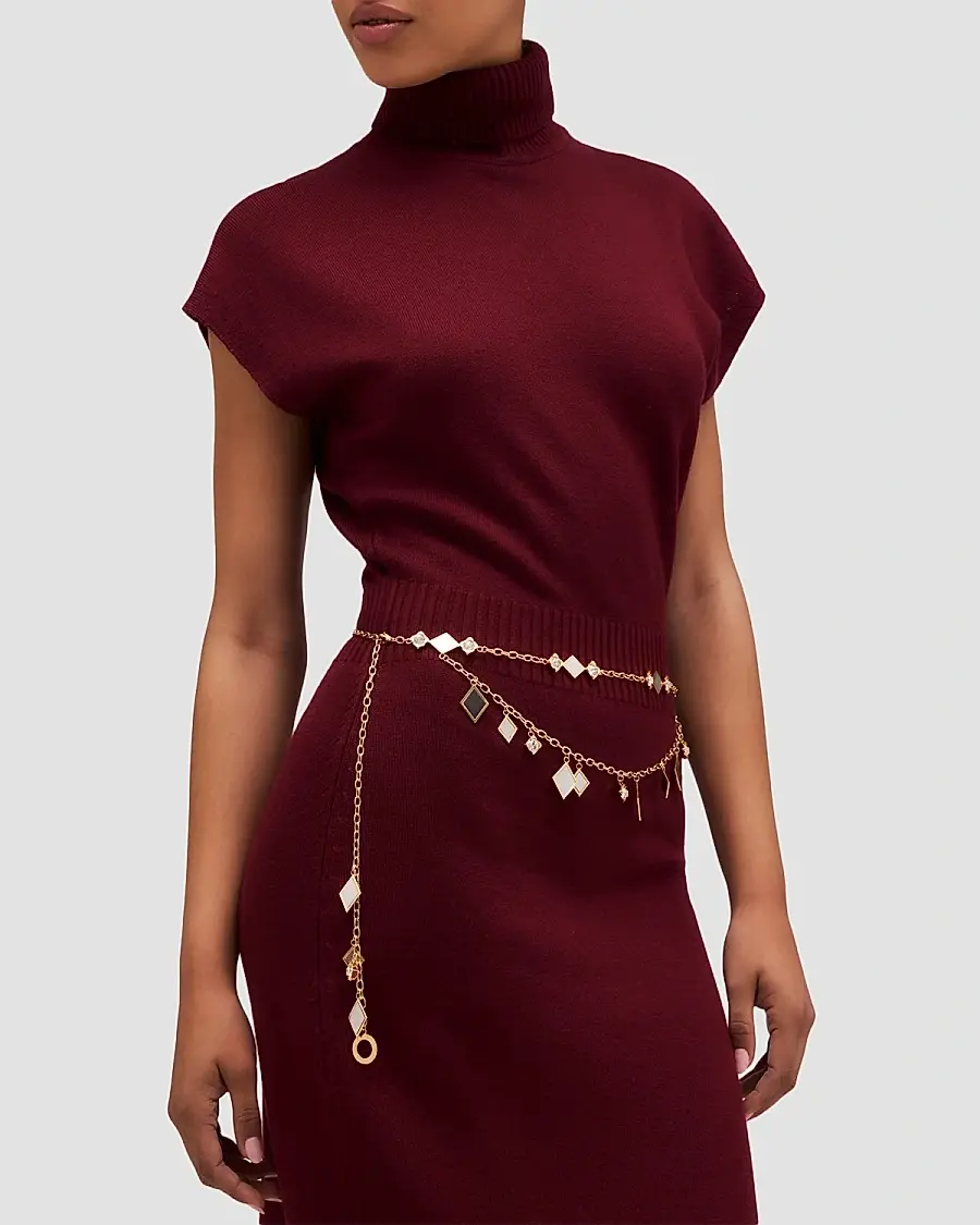 Ramy Brook Women's Eliza Goldtone, Enamel & Glass Crystal Chain Belt | Thumbnail 2 Ramy Brook Women's Eliza Goldtone, Enamel & Glass Crystal Chain Belt | Thumbnail 2