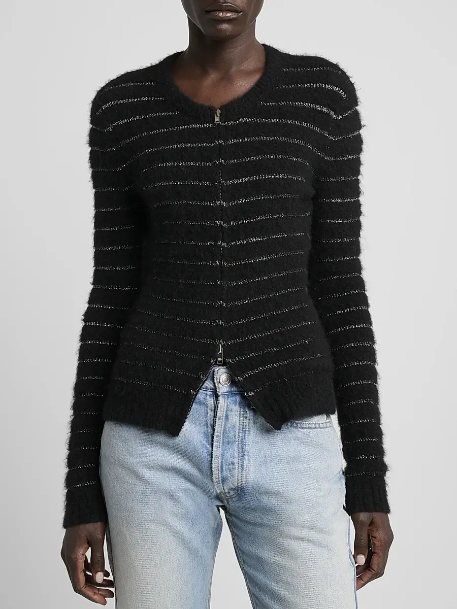 Isabel Marant Women's Seona Metallic Stripe Full-Zip Cardigan | Thumbnail 4 Isabel Marant Women's Seona Metallic Stripe Full-Zip Cardigan | Thumbnail 4