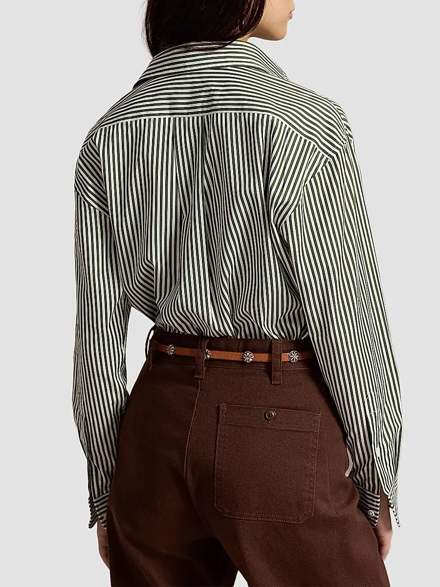 Polo Ralph Lauren Women's Striped Cotton Poplin Shirt | Thumbnail 3