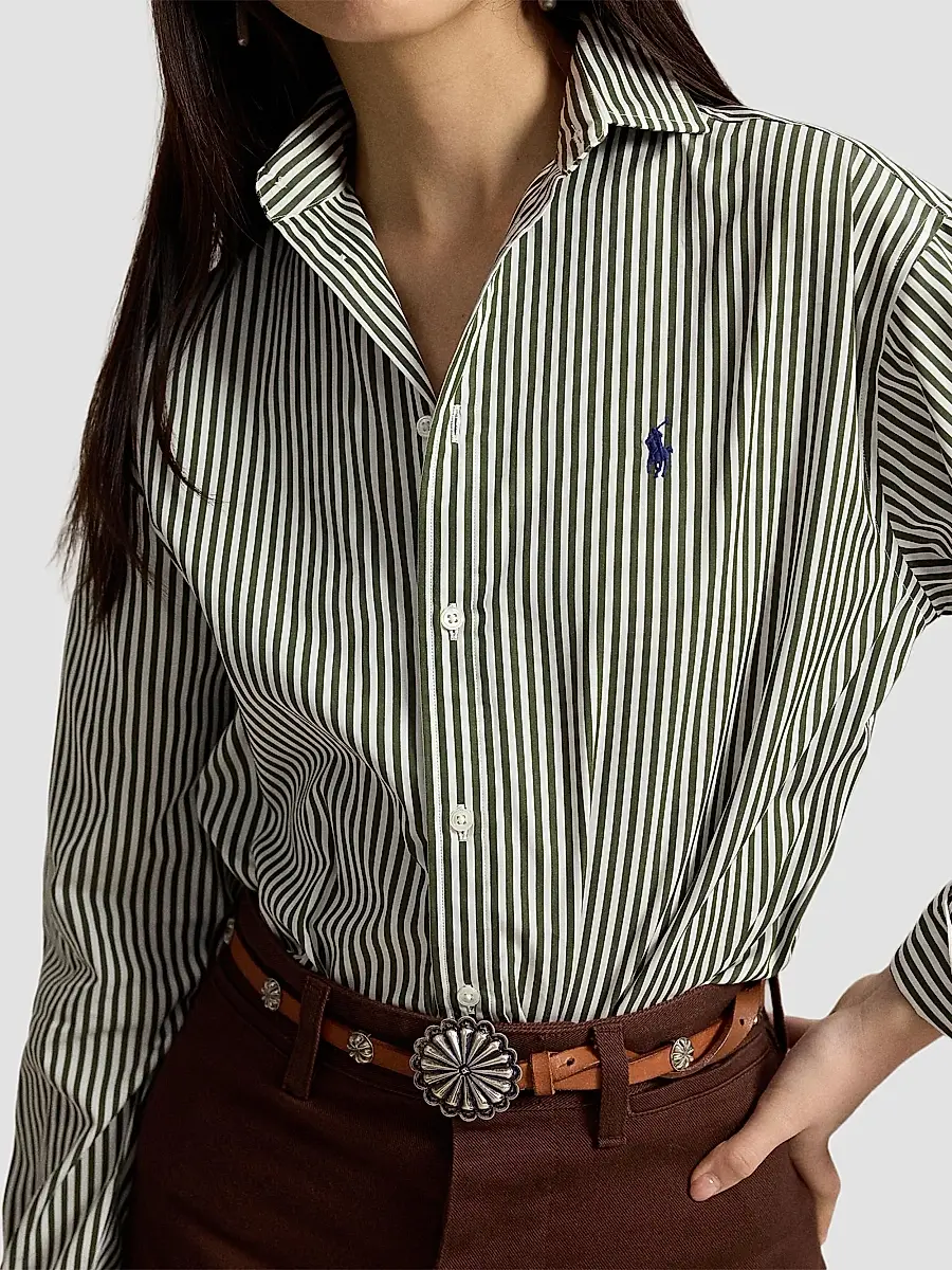 Polo Ralph Lauren Women's Striped Cotton Poplin Shirt | Thumbnail 5