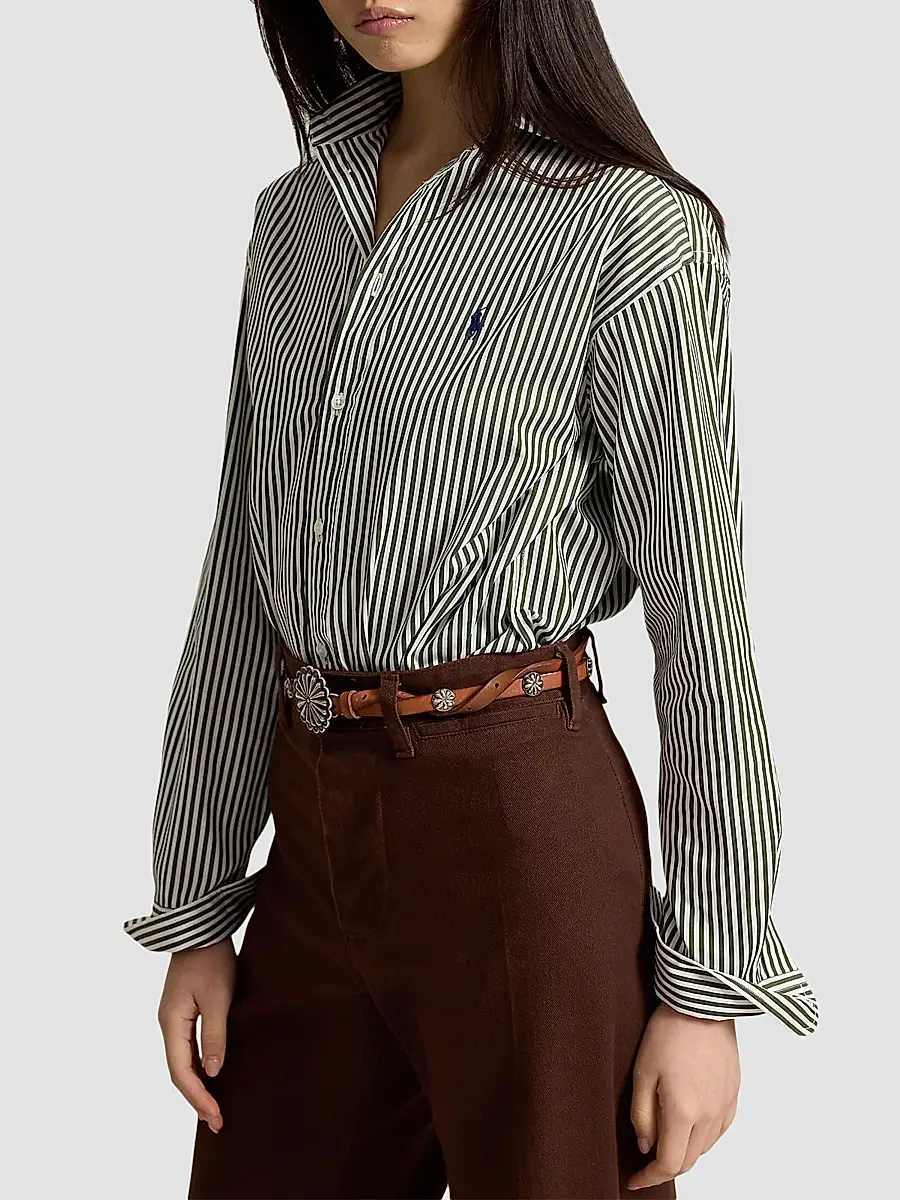 Polo Ralph Lauren Women's Striped Cotton Poplin Shirt | Thumbnail 6