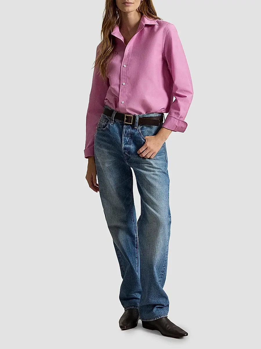 Polo Ralph Lauren Women's Relaxed Fit Cotton-Silk Shirt | Thumbnail 2