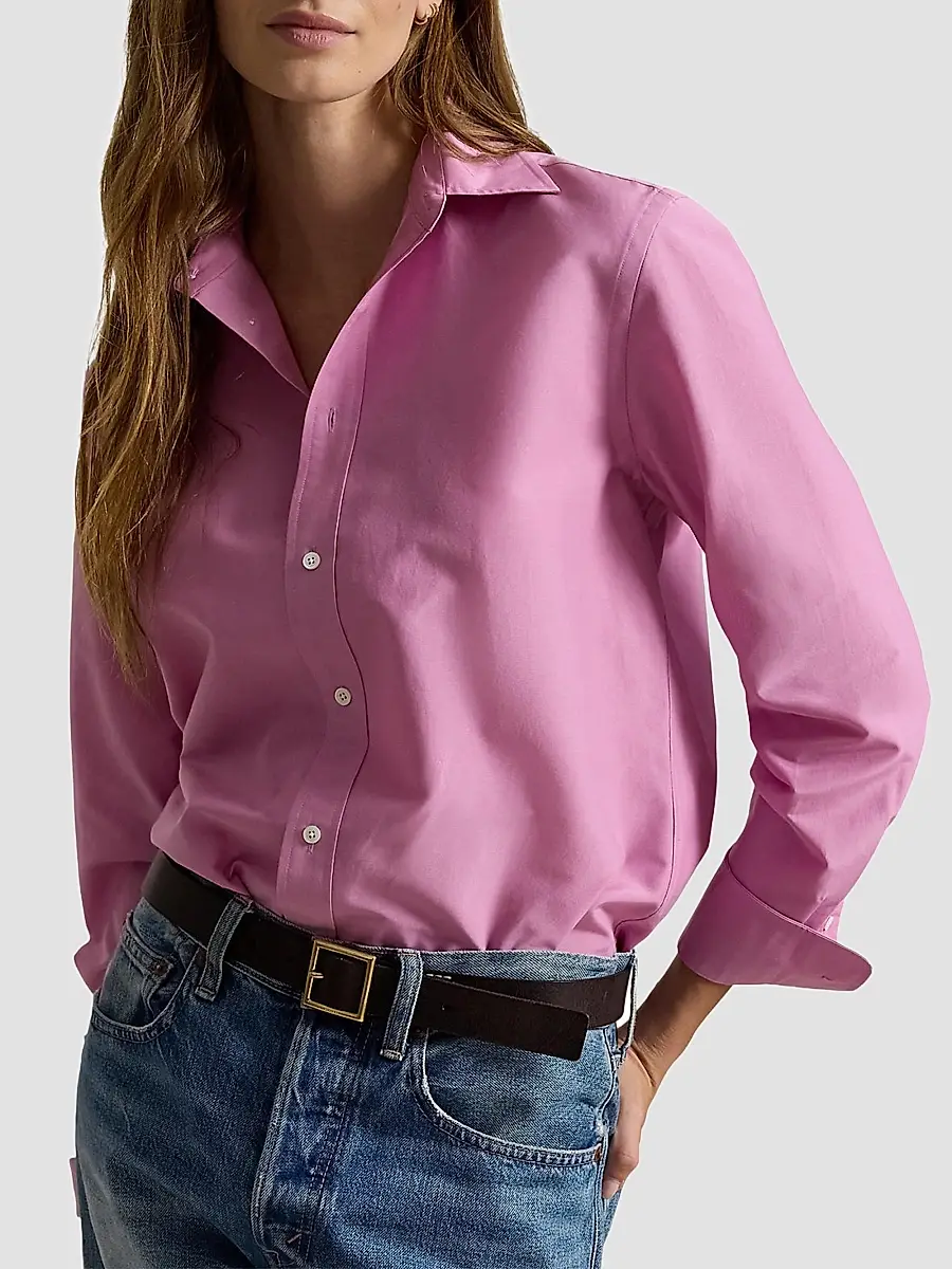 Polo Ralph Lauren Women's Relaxed Fit Cotton-Silk Shirt | Thumbnail 4