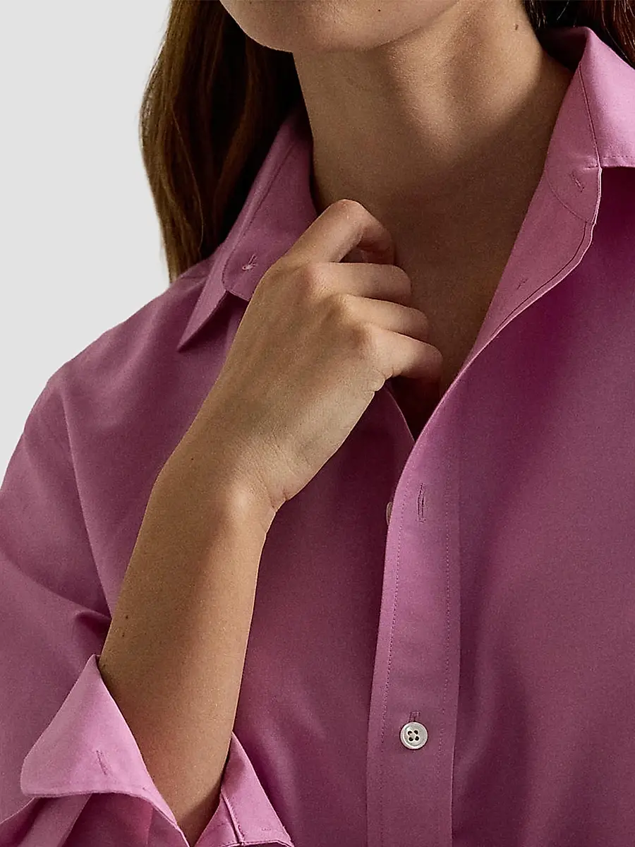 Polo Ralph Lauren Women's Relaxed Fit Cotton-Silk Shirt | Thumbnail 5