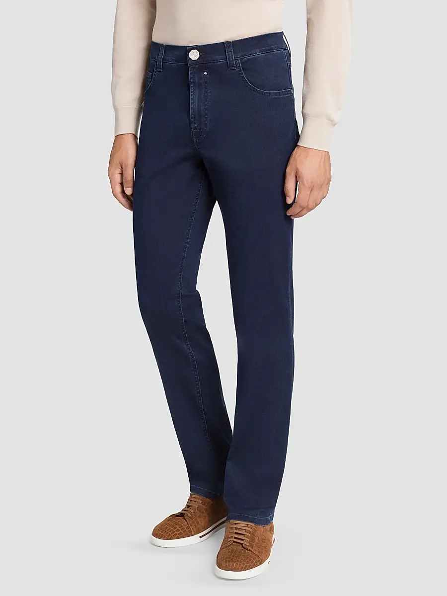 Stefano Ricci Men's Cotton Blend Tapered Jeans | Thumbnail 2