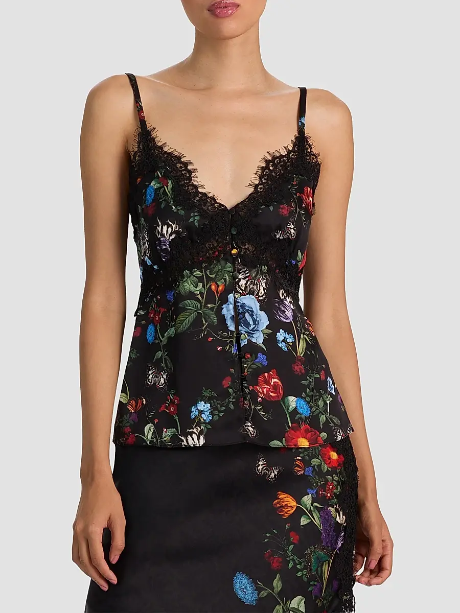 Alice + Olivia Women's Maeve Floral Midi Slip Skirt | Thumbnail 4 Alice + Olivia Women's Maeve Floral Midi Slip Skirt | Thumbnail 4