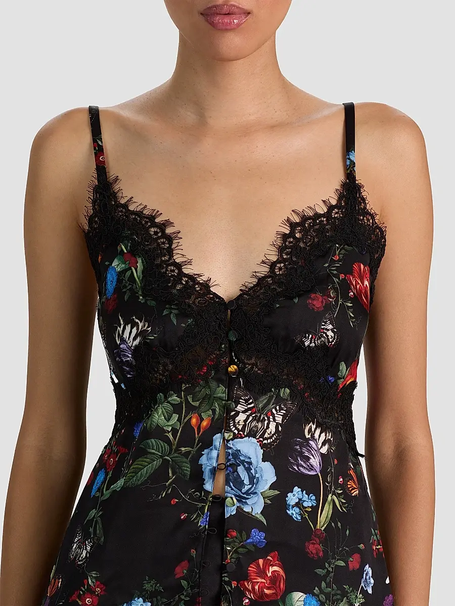 Alice + Olivia Women's Maeve Floral Midi Slip Skirt | Thumbnail 5 Alice + Olivia Women's Maeve Floral Midi Slip Skirt | Thumbnail 5