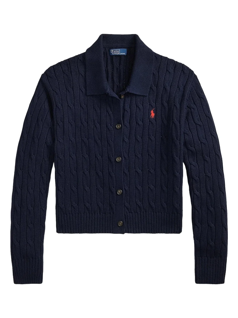 Polo Ralph Lauren Women's Cable Cotton Polo-Collar Cardigan