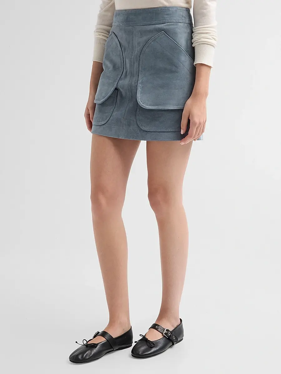 Veronica Beard Women's Norwood Suede Mini Skirt | Thumbnail 4 Veronica Beard Women's Norwood Suede Mini Skirt | Thumbnail 4