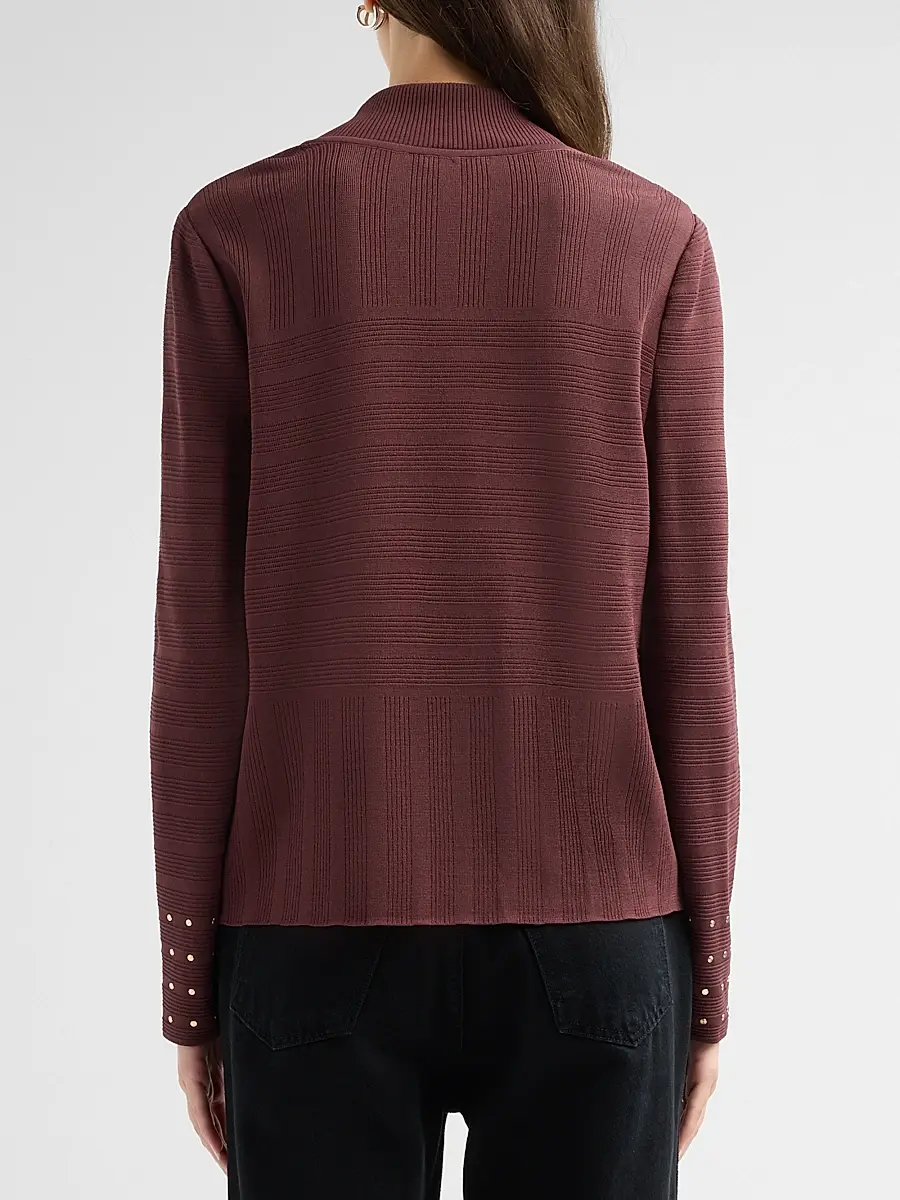 Misook Women's Studded Rib-Knit Top | Thumbnail 3 Misook Women's Studded Rib-Knit Top | Thumbnail 3