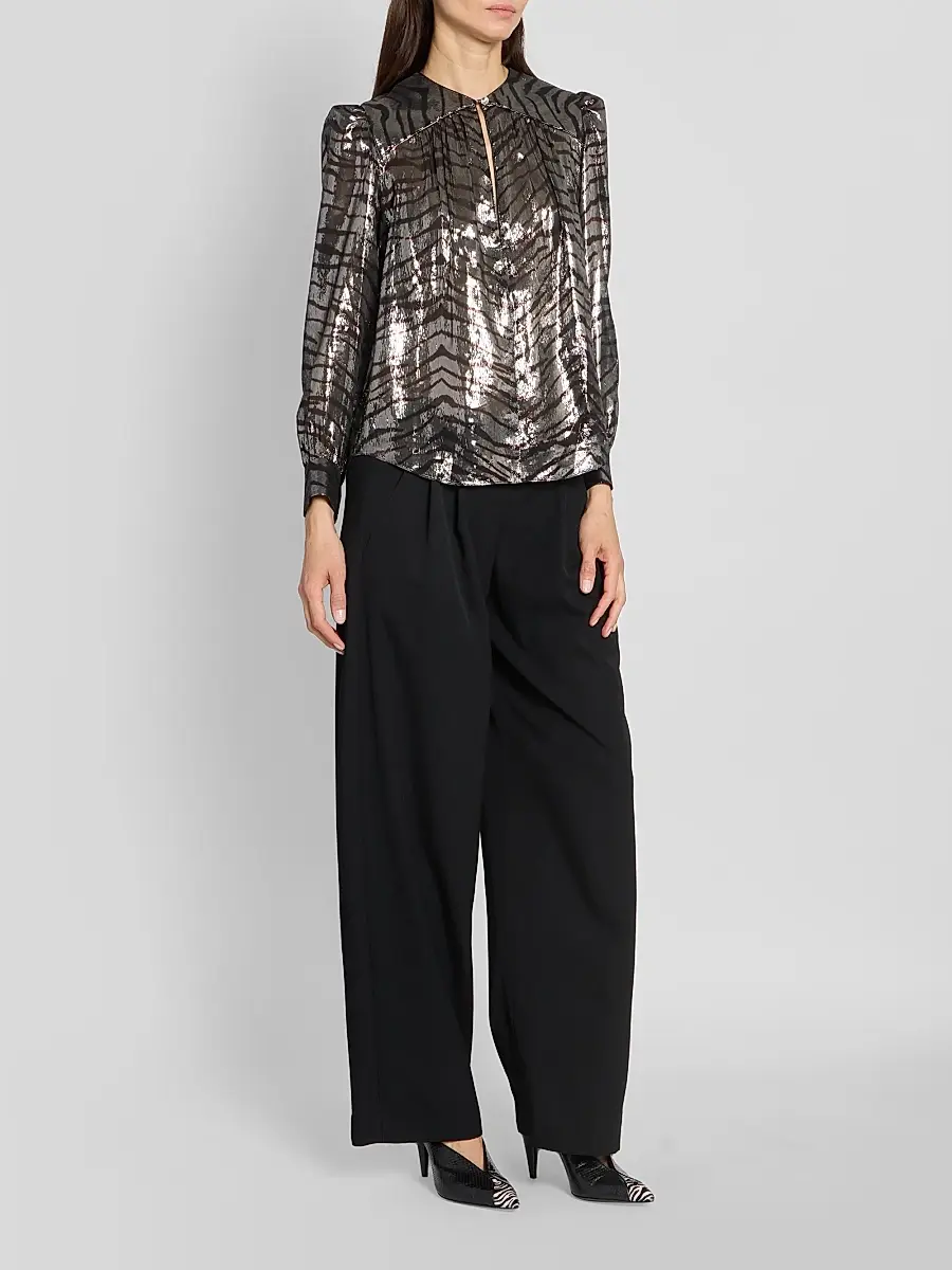Isabel Marant Women's Farali Metallic Silk Printed Blouse | Thumbnail 2 Isabel Marant Women's Farali Metallic Silk Printed Blouse | Thumbnail 2