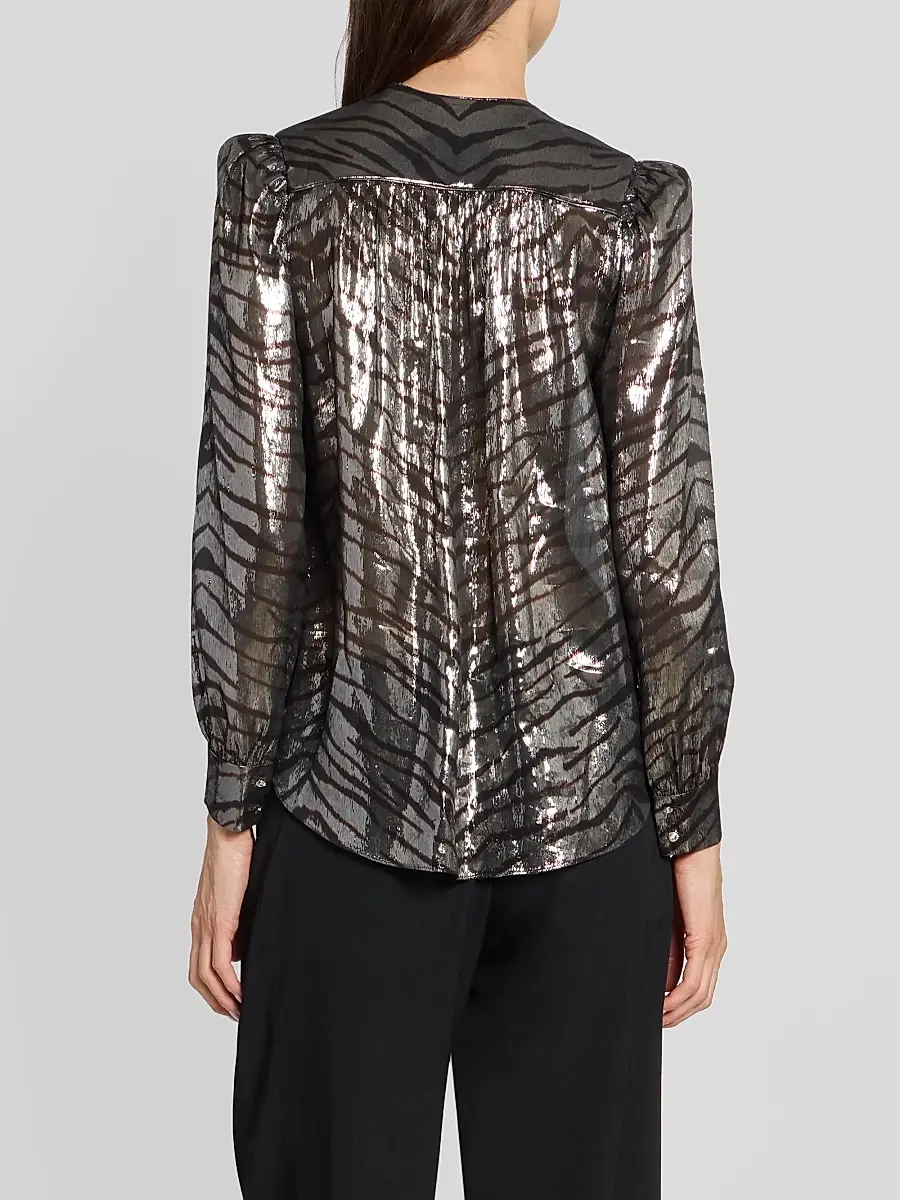 Isabel Marant Women's Farali Metallic Silk Printed Blouse | Thumbnail 3 Isabel Marant Women's Farali Metallic Silk Printed Blouse | Thumbnail 3