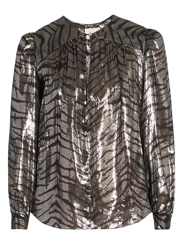 Women's Farali Metallic Silk Printed Blouse