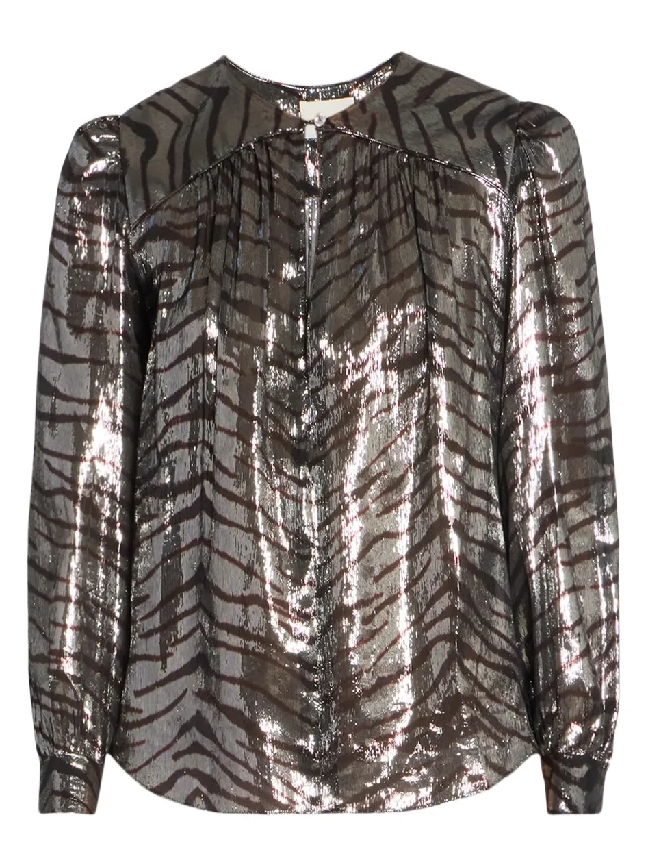 Women's Farali Metallic Silk Printed Blouse Women's Farali Metallic Silk Printed Blouse