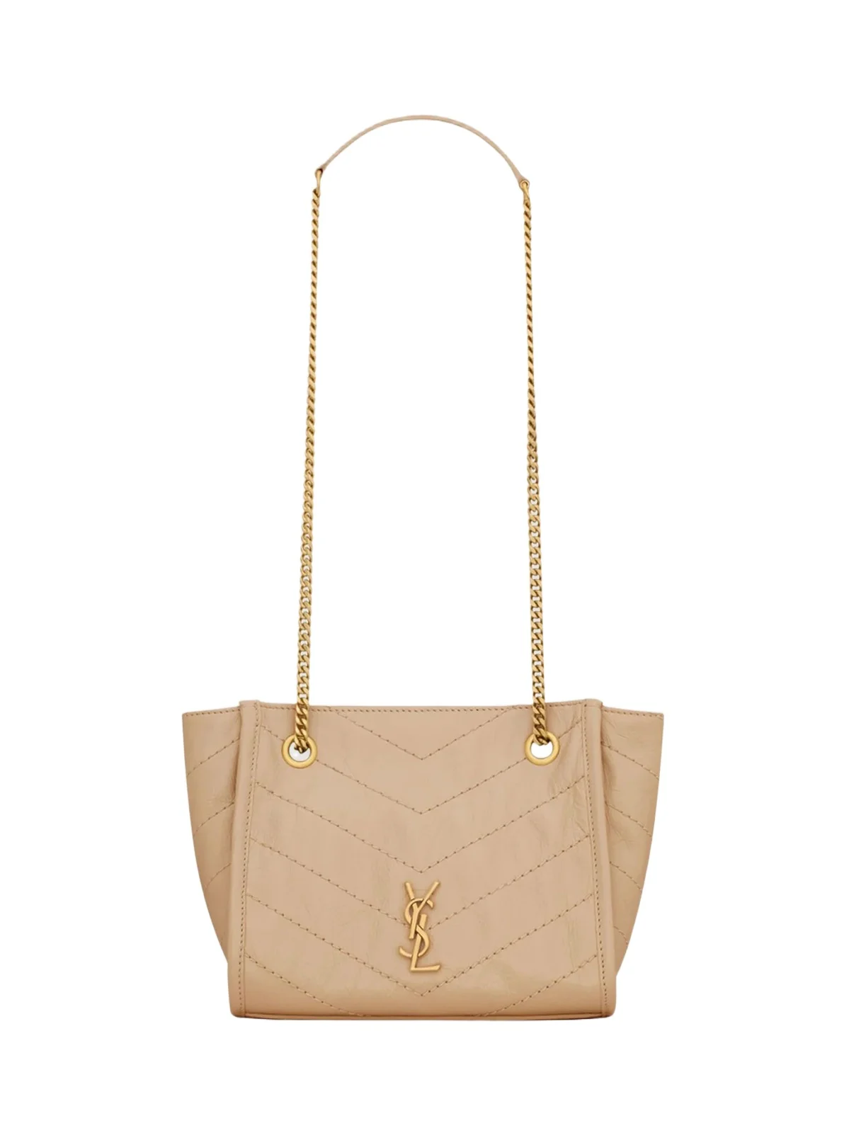 Saint Laurent Women's Niki Mini Shopping Bag in Vintage Leather - Clear Beige