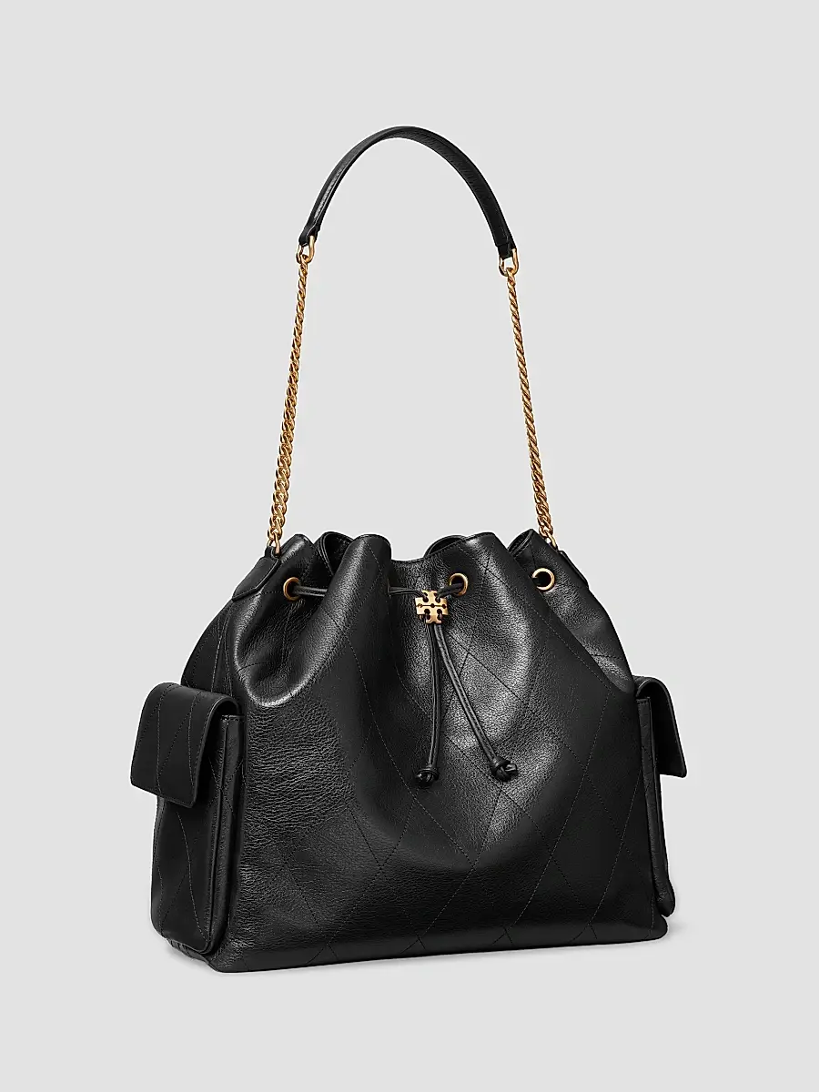 Tory Burch Women's Charlie Quilted Drawstring Shoulder Bag | Thumbnail 3 Tory Burch Women's Charlie Quilted Drawstring Shoulder Bag | Thumbnail 3