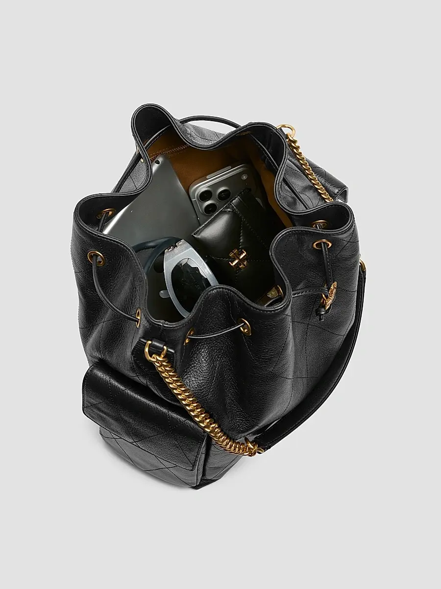 Tory Burch Women's Charlie Quilted Drawstring Shoulder Bag | Thumbnail 4 Tory Burch Women's Charlie Quilted Drawstring Shoulder Bag | Thumbnail 4