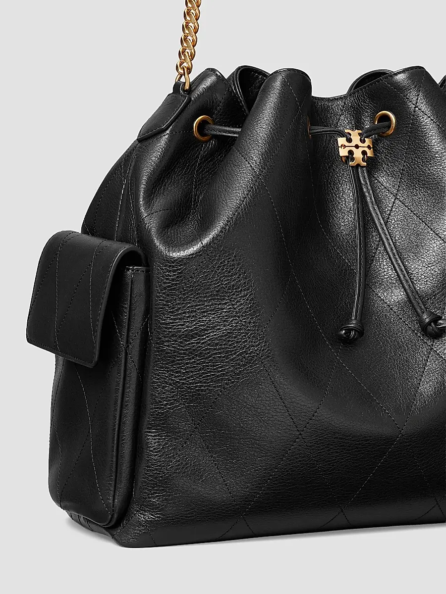 Tory Burch Women's Charlie Quilted Drawstring Shoulder Bag | Thumbnail 6 Tory Burch Women's Charlie Quilted Drawstring Shoulder Bag | Thumbnail 6