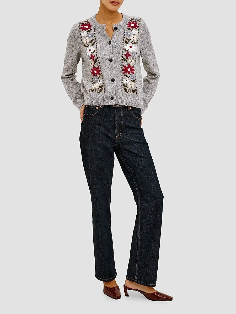 RAILS Women's Millie Floral Crewneck Cardigan | Thumbnail 2 RAILS Women's Millie Floral Crewneck Cardigan | Thumbnail 2