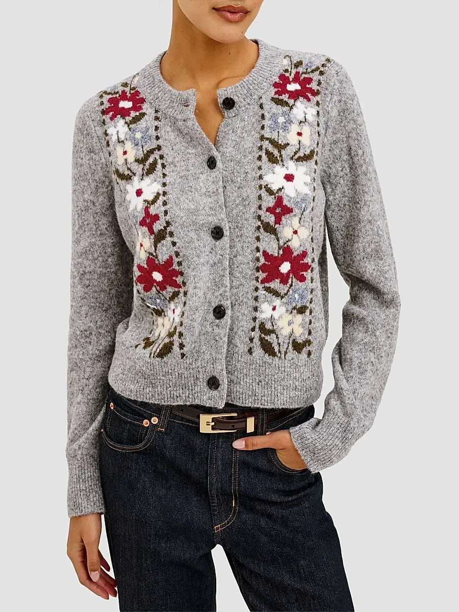 RAILS Women's Millie Floral Crewneck Cardigan | Thumbnail 4 RAILS Women's Millie Floral Crewneck Cardigan | Thumbnail 4