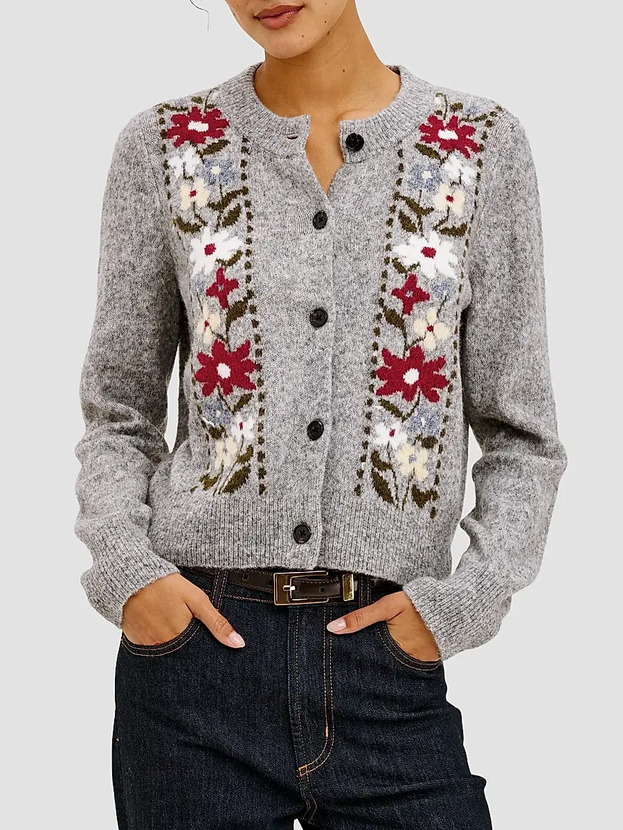 RAILS Women's Millie Floral Crewneck Cardigan | Thumbnail 6 RAILS Women's Millie Floral Crewneck Cardigan | Thumbnail 6