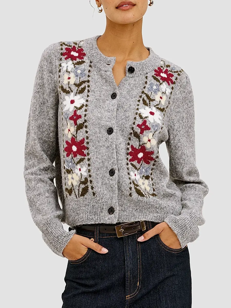 RAILS Women's Millie Floral Crewneck Cardigan | Thumbnail 7 RAILS Women's Millie Floral Crewneck Cardigan | Thumbnail 7