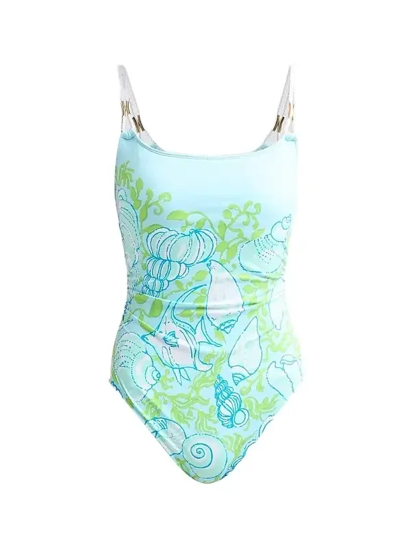 Lilly Pulitzer Women's Napili Rope Throw Me A Line Print One-Piece Swimsuit