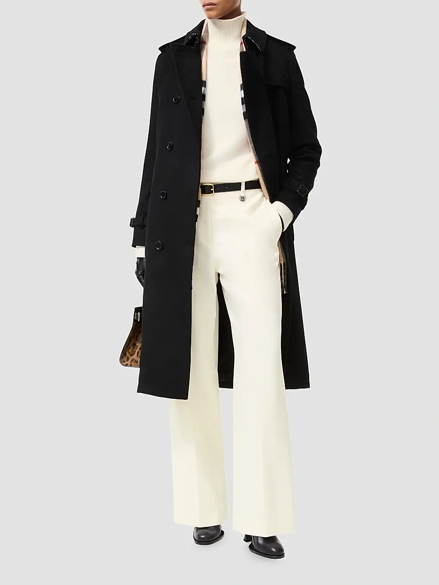 Burberry Women's Kensington Cashmere Long Trench Coat | Thumbnail 2 Burberry Women's Kensington Cashmere Long Trench Coat | Thumbnail 2