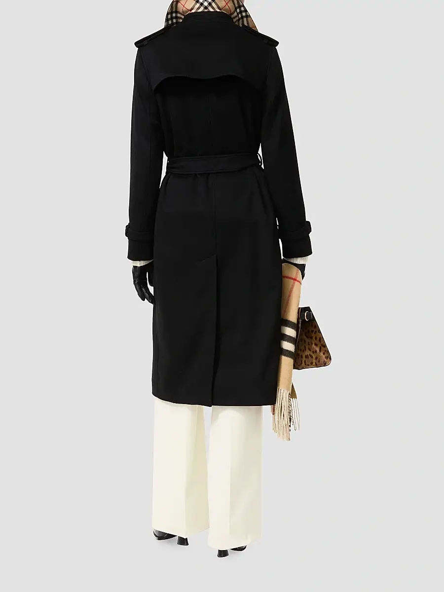 Burberry Women's Kensington Cashmere Long Trench Coat | Thumbnail 3 Burberry Women's Kensington Cashmere Long Trench Coat | Thumbnail 3