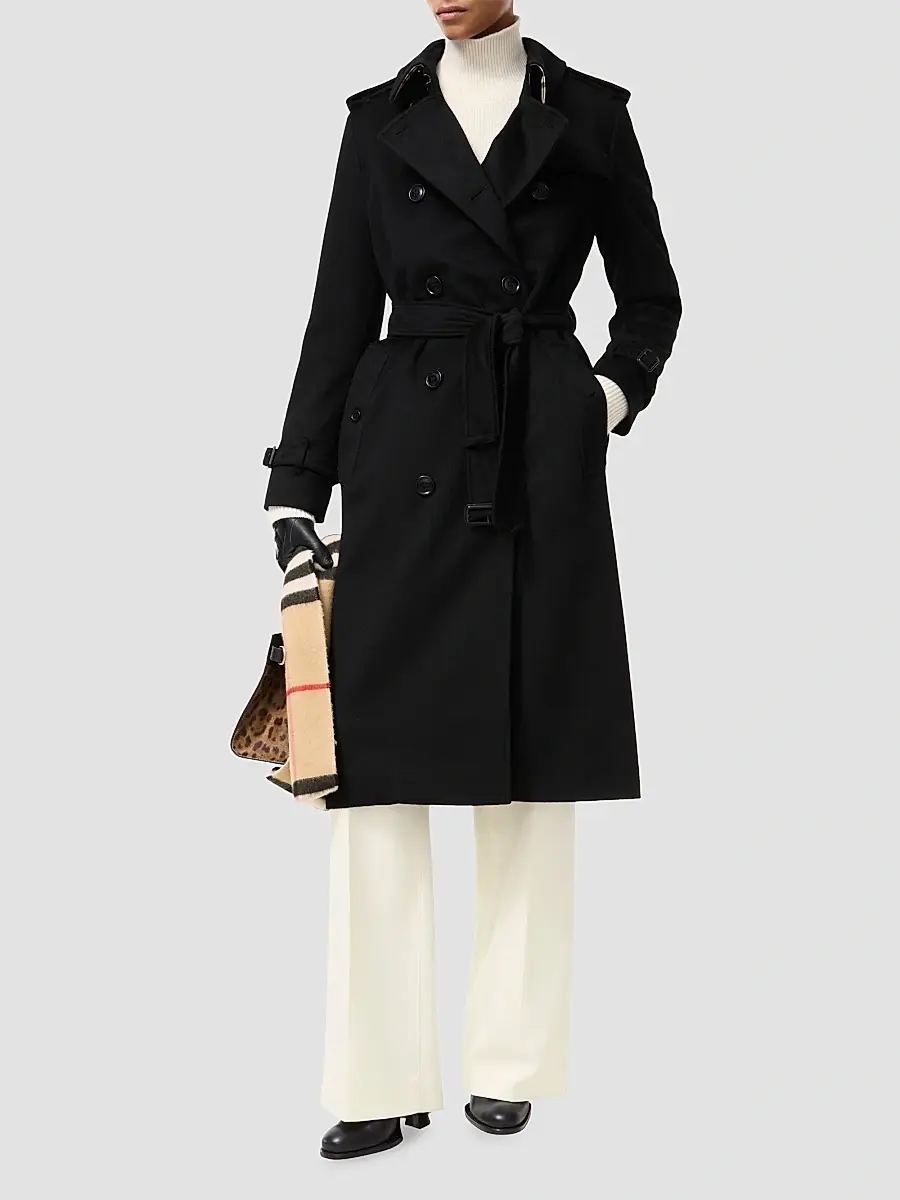 Burberry Women's Kensington Cashmere Long Trench Coat | Thumbnail 5 Burberry Women's Kensington Cashmere Long Trench Coat | Thumbnail 5